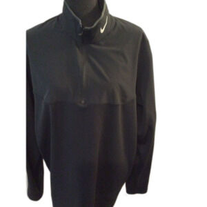 Nike Golf Dri Fit Mens XL black pullover Partial front zip VNC